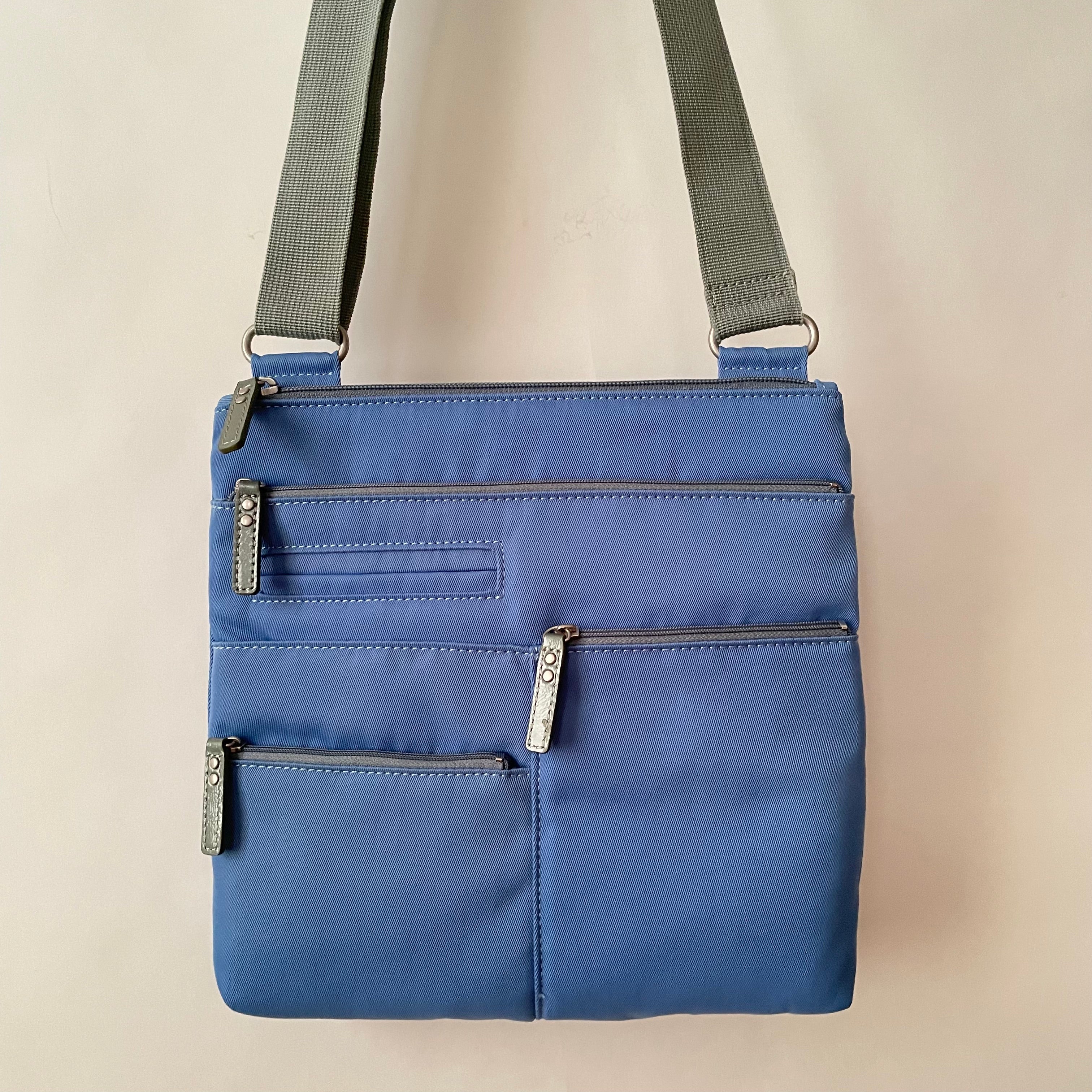 NICO - Coastal Blue x Sage | Multi-Pocket Shoulder Bag | Small